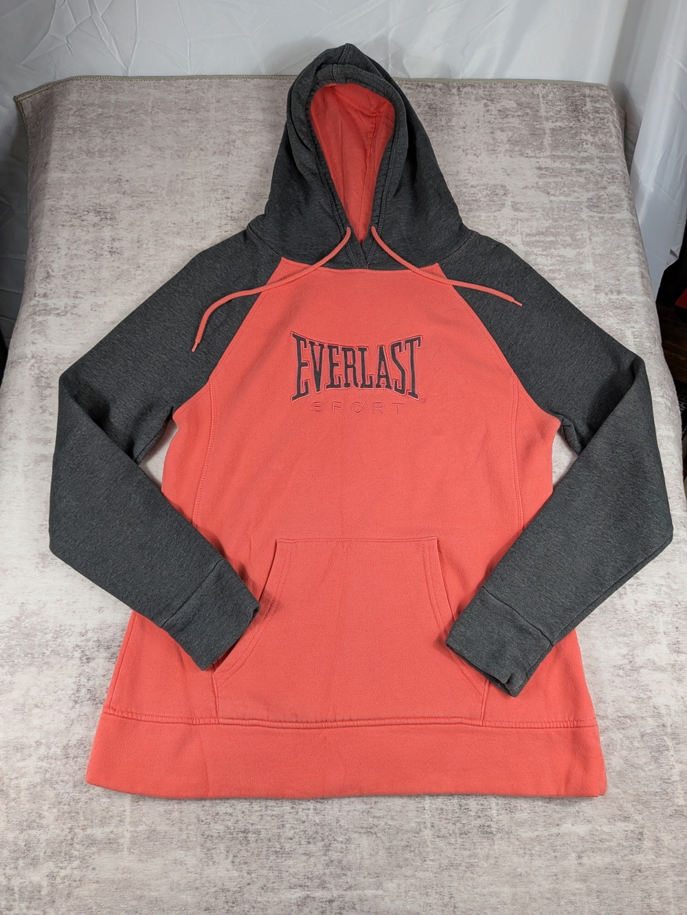Everlast Women's Pink Coral and Charcoal Pullover Hoodie